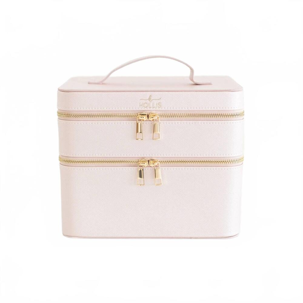 NEW HOLLIS women's glamour stack make-up bag in blush